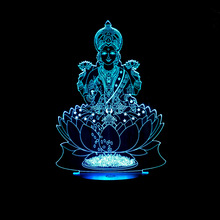 Lámpara LED 3D de noche con forma de Dios de la riqueza de la India, luz nocturna con USB, iluminación creativa de acrílico para el hogar, regalo para niños 2024 - compra barato