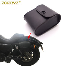 ZORBYZ Mini Black Motorcycle Handlebar Sissy Bar Saddlebag Tool bag PU Leather Saddlebags For Harley Honda Kawasaki Universal 2024 - buy cheap