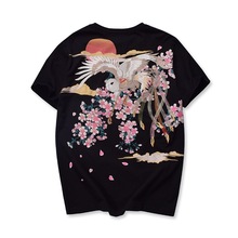 Camisa masculina de algodão com gola o, camiseta solta estilo chinês para homens, estampa floral, estilo hip hop, recém-chegado, 2019 2024 - compre barato
