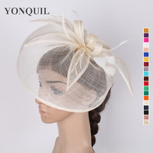 Nuevo sombreros de Sinamay Fascinator de boda de las mujeres, accesorios para el cabello para boda damas sombrero de Derby tocados diademas 2024 - compra barato