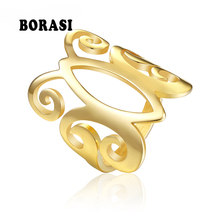 BORASI 316L Stainless Steel New Party Ring Large Butterfly Ring Gold-Color Anniversary Wedding Rings For Women Fashion Jewelry 2024 - buy cheap