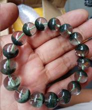 free shipping 12mm Green Ghost Stone Quartz Crystal Round Beads Bracelet AAA 2024 - buy cheap