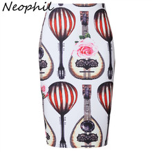 Neofil saia midi elegante, sexy, para mulheres, cintura alta, verão, de balão, flor, estampa curta, jupe femme s0414, 2021 2024 - compre barato