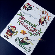 Pegatinas de tatuaje temporal feliz navideño, 21x15cm, HSD-2001, regalos de Navidad para niños, gran pasta de tatuaje de Papá Noel impermeable, 1 ud. 2024 - compra barato