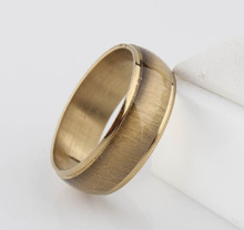 Anel de titânio com óleo amarelo, anel de titânio que não muda de cor 6mm, joia da moda, aço inoxidável 316l 2024 - compre barato