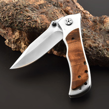 Military Knife Folding Blade Knife 440 Blade Wood Handle Outdoor Camping Knives Tactical Huntng Pocket Survival Utility EDC Tool 2024 - buy cheap