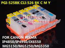 Cartucho de tinta recargable CLI526, para canon PIXMA IP4850, IP4950, IX6550, MG5150, MG5250, MG5350, MX715, MX885, MX895, 5 colores, PGI-525 2024 - compra barato