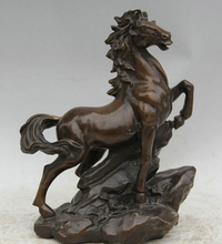 Canção voge gem s1661 8 "bronze chinês folk animal sucesso correr zodíaco ano estátua do cavalo escultura 2024 - compre barato