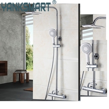 Bathroom Rainfall Shower Wall Mounted faucets Set Stainless steel top spray with ABS Hand Shower 53971 Thermostatic Shower Set 2024 - buy cheap