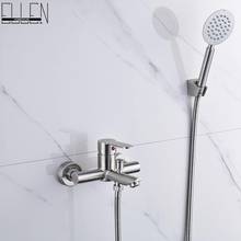 Wall Mounted Bath Shower Faucet With Hand Shower Stainless Steel Brush Nickel Finished Shower Head Shower Faucet Sets ELS401 2024 - buy cheap