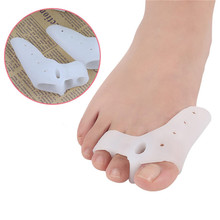 1Pair SEBS Toe Finger three-hole Toe Separator Thumb Protector Toe Care Adjuster Toe Valgus Foot Care Tool 2024 - buy cheap