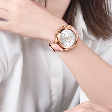 Megir relógio de pulso quartzo feminino, luxuoso de marca top fashion couro genuíno casual à prova d'água analógico 2024 - compre barato