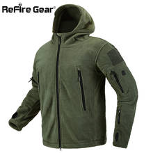 ReFire Gear зимняя тактическая флисовая куртка с капюшоном, Мужская теплая утепленная армейская куртка, военная одежда, толстовка со множеством карманов, пальто для мужчин 2024 - купить недорого