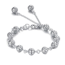 KOFSAC-pulsera de plata de ley 925 para mujer, joyería de boda de fiesta, brazaletes de cadena de cuentas huecas, los mejores regalos para niña 2024 - compra barato