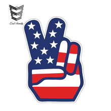 EARLFAMILY 13cm X 9.5cm USA Peace Sign American Flag Symbol Sticker Car Truck Laptop Cup Bumper Decals Graphical Car Stickers 2024 - buy cheap