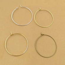 30mm Blank Round Hoop Earring Findings Ear Clip Ear Wires Settings Multi-color Plated 2024 - buy cheap