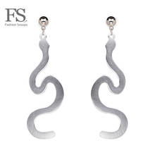 FASHIONSNOOPS New Arrivals Simple Snake Shaped Drop Pendant Earrings Fashion Statement Women Earring Vintage Metal Jewelry Charm 2024 - buy cheap