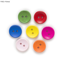 50pcs 2 Hole Multi-Color Round 15mm Wood Buttons Decor Home Sewing Scrapbooking Clothing DIY 2024 - buy cheap