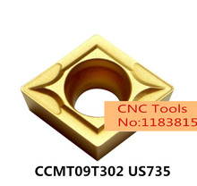 CCMT09T302/CCMT09T304/CCMT09T308 US735, CCMT 09T302/04/08 original, inserción de carburo para herramienta de torneado, soporte de proceso de acero inoxidable 2024 - compra barato