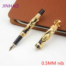 High Quality Jinhao Metal Snake Fountain Pen Luxury Calligraphy Ink pen Iraurita Cobra 3D Pattern Gift 0.5MM Nib Office Supplies 2024 - buy cheap