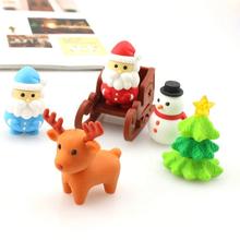 Mini Borrador de Papá Noel, muñeco de nieve, árbol de Navidad, ciervo de alce, artículos de papelería para estudiantes, suministros escolares, regalo para niños 2024 - compra barato