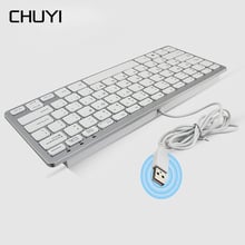 Teclado ultra fino com fio, 78 teclas, mini usb, slim, portátil, inglês, para pc, laptop 2024 - compre barato