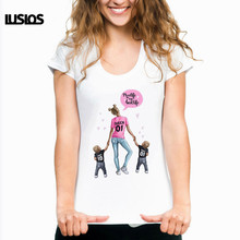 Женская футболка с принтом LUS LOS Mom Life is The Best Life Super Mama, летняя женская модная футболка в Корейском стиле, модная футболка в стиле Харадзюку 2024 - купить недорого