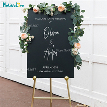 Welcome To The Wedding Custom Name Date City DIY Bride Groom Sticker Reception Sign Decal Removable Vinyl Wall Stickers B976 2024 - buy cheap