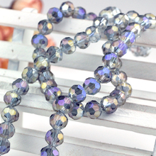 70pcs 8mm Half Purple Plating Color Round Ball Faceted Crystal Loose Spacer DIY Beads Crystal Glass Jewelry Beads DIY 2024 - buy cheap