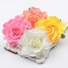 Cabeças de flores de seda rosas artificiais, grande, 10cm, 3 peças, para decoração de casamento, faça você mesmo, caixa de presente, artesanato, flores falsas 2024 - compre barato