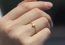 Чистое 999 24-каратное Желтое золото/женское кольцо со звездой на удачу/США 7 2024 - купить недорого