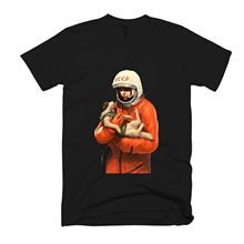 Jurij-Camiseta de manga corta para hombre, ropa informal de algodón, Gagarin y Dog, novedad de 2019 2024 - compra barato