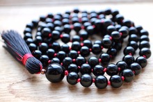 Black Onyx Hand Knotted Necklace 108 Mala Beads Necklace Tassel Necklaces Prayer Necklaces Yoga Mala meditation Beads Jewelry 2024 - buy cheap