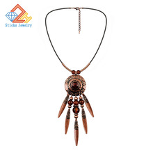Trendy African Beads Jewelry Latest Exquisite Pendant Necklace Leather Rope Tassel Necklace Wholesale Fashion Jewelry 2024 - buy cheap