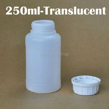(100pcs/lot) 250ml Translucent  HDPE Bottle,Sample Bottle,Liquid Bottle,Plastic Bottle with Anti-theft Cap and Aluminum Foil Pad 2024 - buy cheap