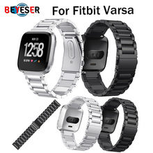 Pulseira de metal para fitbit versa banda cinta screwless pulseira de aço inoxidável para fitbit versa pulseiras acessórios de substituição 2024 - compre barato