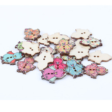 25x20mm 30pcs Wooden Mixed Color Chick Shape Buttons 2 Holes Handmade Clothing Accessory Sewing Scrapbooking Craft DIY 2024 - buy cheap