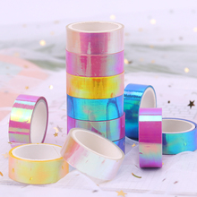 Creative Glitter Rainbow Laser Paper Tape Stationery Scrapbooking Decorative Adhesive Tapes DIY Masking Tape School Supplies 2024 - buy cheap