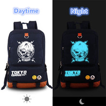 Новый высококачественный рюкзак для ноутбука с принтом аниме Токийский Гуль, канеки, Кен, светящийся холст, женский рюкзак, школьные сумки для девочек 2024 - купить недорого