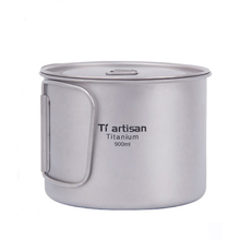 Tiartisan портативная походная чашка 900 мл титановая чашка, горшок для воды с крышкой, складная ручка, посуда для пикника на открытом воздухе, посуда Ta8316 2024 - купить недорого