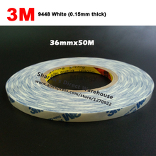 36mm*50M*0.15mm 3M 9448A White 2 Sided Sticky High Temp. Withstand Tape for Rough Surface, Rubber, Plastic Foam 2024 - buy cheap