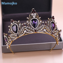 Mamojko Vintage Women Fashion Baroque Rhinestone Bridal Crown Tiara Crystal Diadem for Bride Wedding Headdress Hair Accessories 2024 - buy cheap
