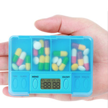 4 grids Portable Electric Alarm Pill Box Medical Organizer Pill Case Medicine Vitamin Capsule Drug Storage Box no battery 2024 - buy cheap