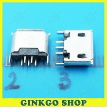 100pcs/lot Micro USB Jack 5Pin 5P Charging Data Sockect Port 180 Degree  Free shipping 2024 - buy cheap