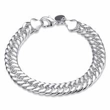High quality Silver Color 10mm men's bracelet hand chain party All side of the bracelet fashion jewelry size 8inch 2024 - buy cheap