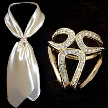 New Simple Gold White Color Tricyclic Scarf Ring  Jewelry Corsage For Women Shawl Buckle 2024 - buy cheap