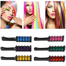 Peine de tiza temporal para el cabello, herramienta de tiza de Color para el cabello en polvo desechable, para fiestas, clubes nocturnos, festivales, Cosplay DIY, 6 uds. 2024 - compra barato