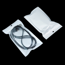 Оптовая продажа 9x15 см белый/прозрачный самоблокирующийся пластиковый пакет для хранения на молнии, сумка на молнии с замком Ziplock, розничная посылка с отверстием для подвешивания 2024 - купить недорого