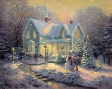 Blessings of Christmas Thomas Kinkade HD Canvas Wall Pictures Art Painting Print Living Room Bedroom Home Decoration No frame 2024 - buy cheap