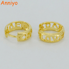 Anniyo-pendientes pequeños de amor para mujer, aretes pequeños de Color dorado, Sutd, Joyería Árabe para niña, Regalo para mamá/esposa #032406 2024 - compra barato